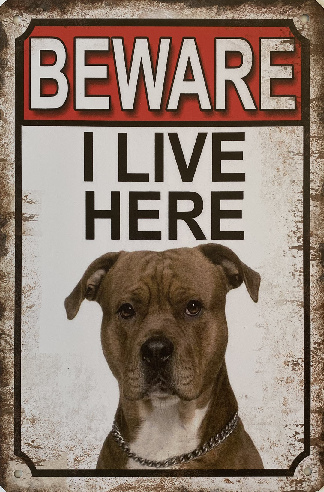 Exclusief Pef Imperial Beware Amerikaanse Staffordshire Terrier - Metalen Bordjes