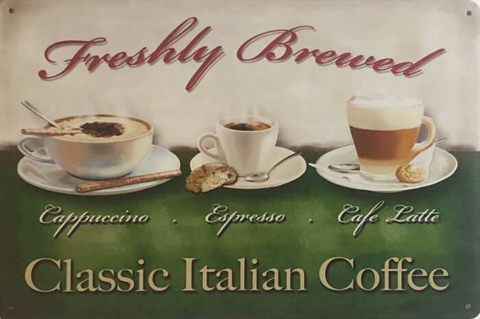 Retro metalen bord vlak - Classic Italian Coffee