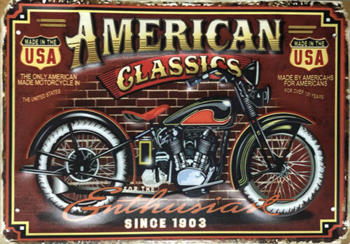 Retro metalen bord groot reliëf - American classics