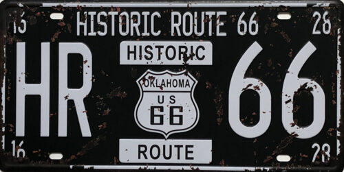 Retro metalen bord nummerplaat - Historic route US 66