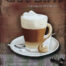 Retro metalen bord vlak - Cafe latte