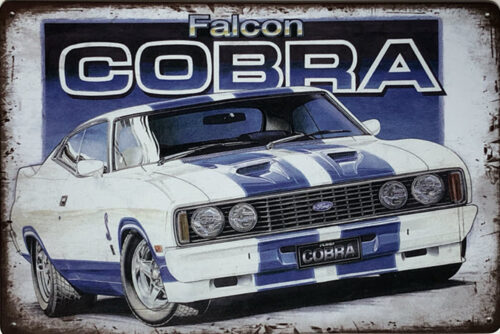 Retro metalen bord vlak - Falcon Cobra