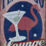 Retro metalen bord vlak - Flamingo lounge