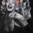 Retro metalen bord vlak - Marilyn Monroe rose flower