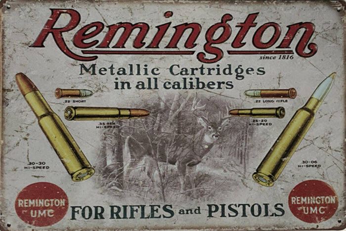 Retro metalen bord vlak - Remington