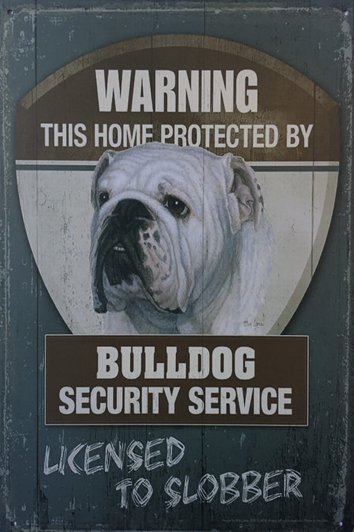 Retro metalen bord vlak - Bulldog security service
