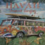 Retro metalen bord vlak - Hava II Tropical surfing
