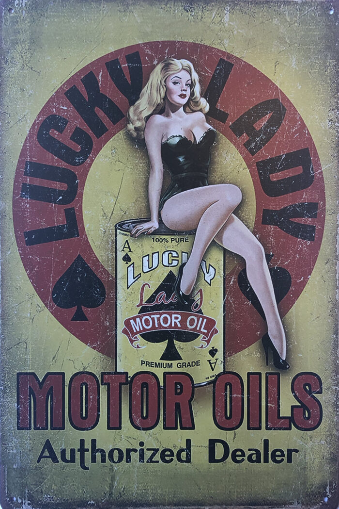 Retro metalen bord vlak - Motor Oil Authorized Dealer