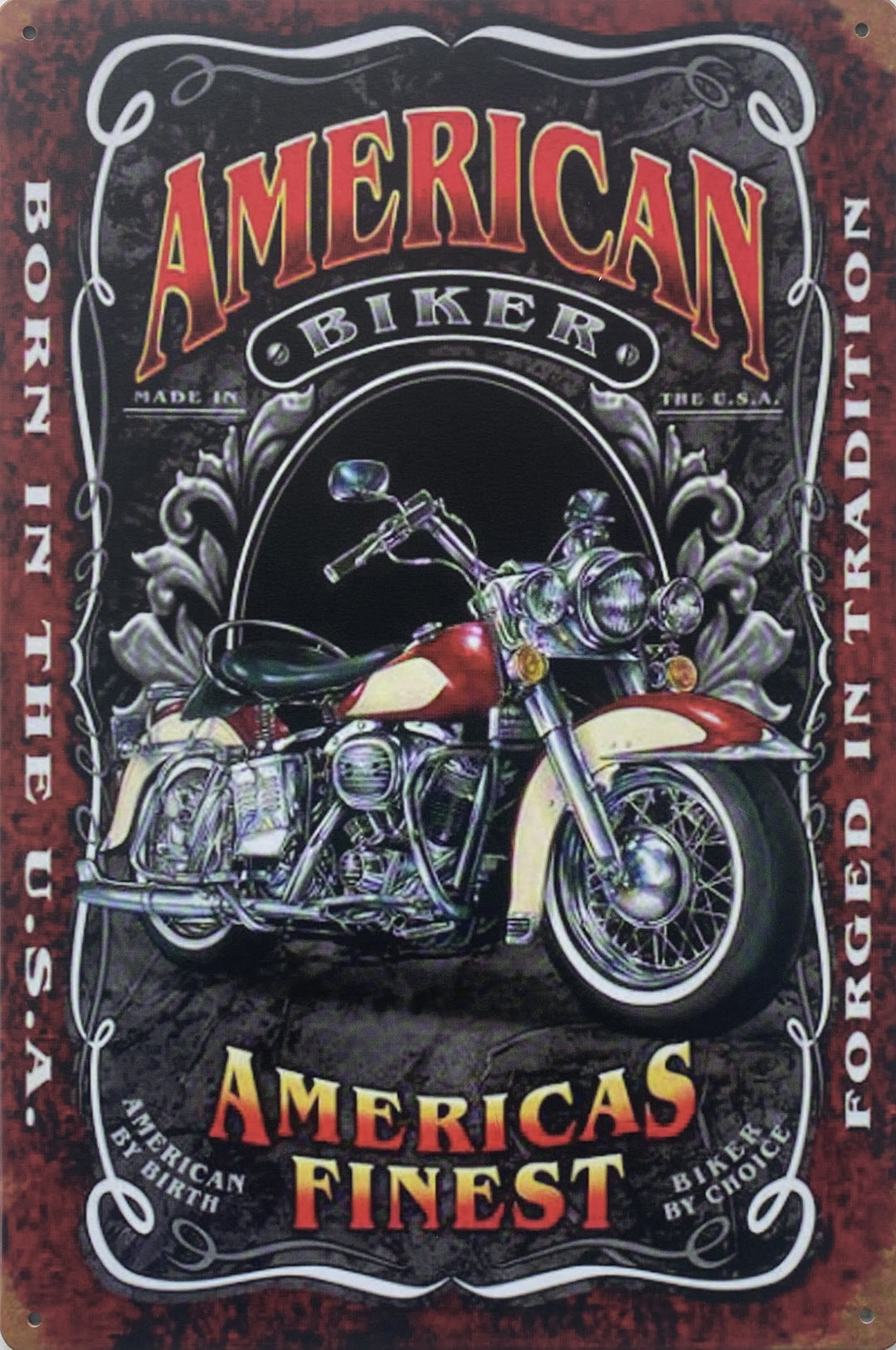 Retro metalen bord vlak - American biker