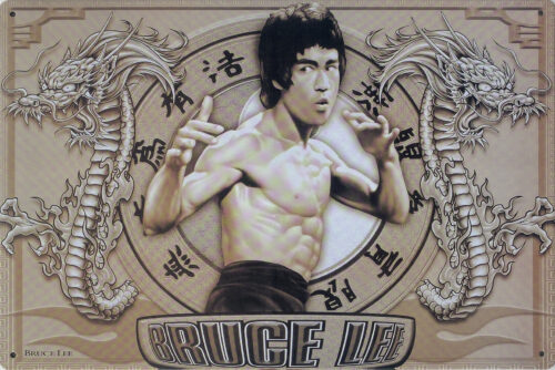 Retro metalen bord vlak - Bruce Lee