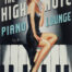 Retro metalen bord vlak - The high note piano lounge