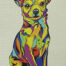 Retro metalen bord vlak - Hond felle kleuren 2