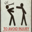 Retro metalen bord vlak - Warning to avoid injury