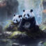 Retro metalen bord vlak - Panda's