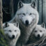 Retro metalen bord vlak - Witte wolven