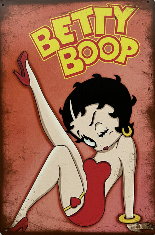 Retro metalen bord vlak - Betty Boop