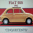 Retro metalen bord vlak - Fiat 500 geel