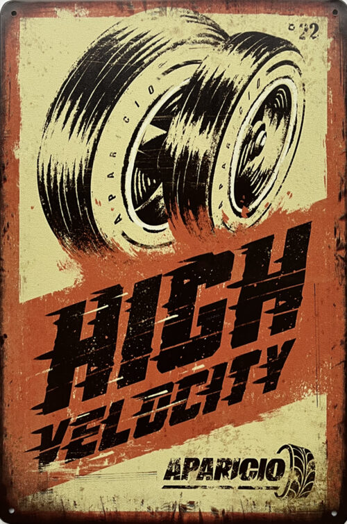 Retro metalen bord vlak - High velocity