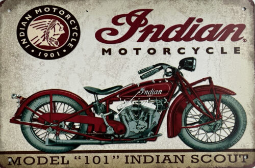Retro metalen bord vlak - Indian motorcycle
