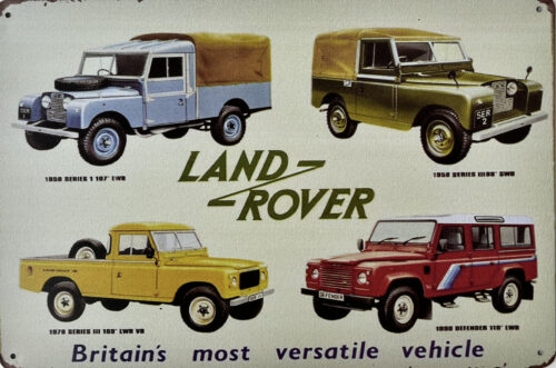 Retro metalen bord vlak - Land Rover