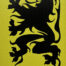 Retro metalen bord vlak - Vlaamse leeuw