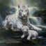 Retro metalen bord vlak - Witte tijgers